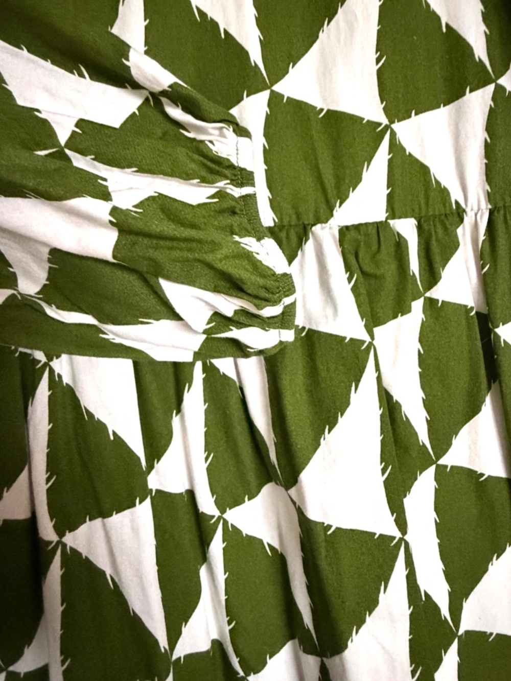 Olive Green Print The Bettina Tiered Shirt Dress by Maeve - Picture 8 of 9